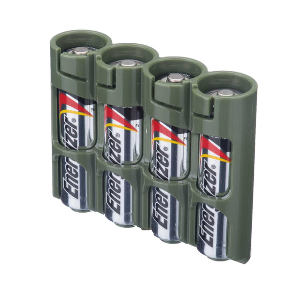 Storacell Slim Line AA - 4 Pack Battery Caddy Military Green - Dependable Expendables