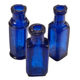 Blue Translucent SMASHProps Breakaway Vintage Mini Poison Bottles Prop Set 3 Piece Set - Dependable Expendables