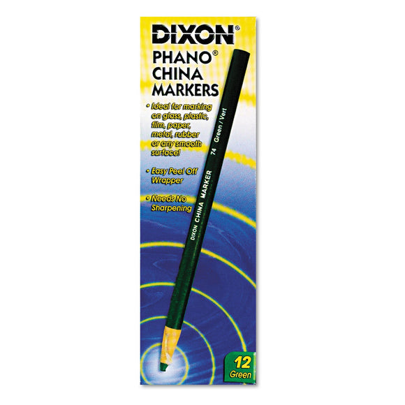 Dixon Phano China Marker - Box of 12 - Green Vert - Dependable Expendables