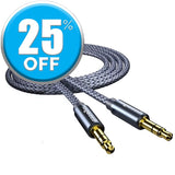 Essager Aux Cable Speaker Wire 3.5mm male Jack Audio Cable 1.2 meters long in braided jacket.