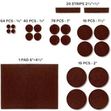 Felt Sound Dampening Furniture Pads (Black, Brown, Grey, Tan, White)
