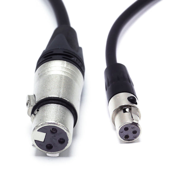 XLR female to TA3f 18 inch Cable used in professional audio mixing in television and film.