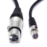 XLR female to TA3f 18 inch Cable used in professional audio mixing in television and film.