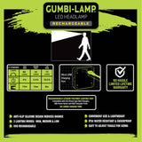 GUMBI-Lamp LED Headlamp - USB Rechargeable LED Headlamp - Anti-Slip Silicone - Dependable Expendables