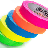 Power Gaffer 1" Orange, Yellow, Pink, Blue, Green Color expendable Tapes for video and film location and on set safety. 