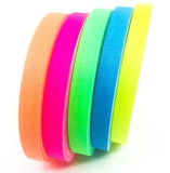 Gaffer Power Fluorescent Half Inch Spike Tape 5-Pack yellow, orange, pink, green, blue on set expendables for video and film location and on set safety. 