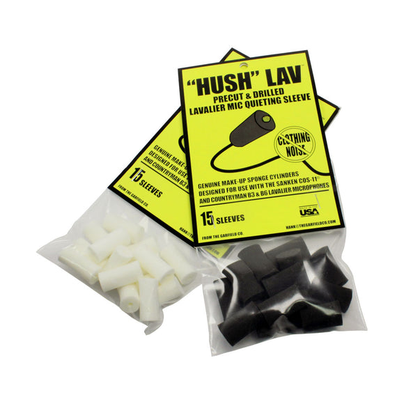 Garfield Hush Lav™ Lavalier Mic Quieting Sleeves - Black & White - Dependable Expendables