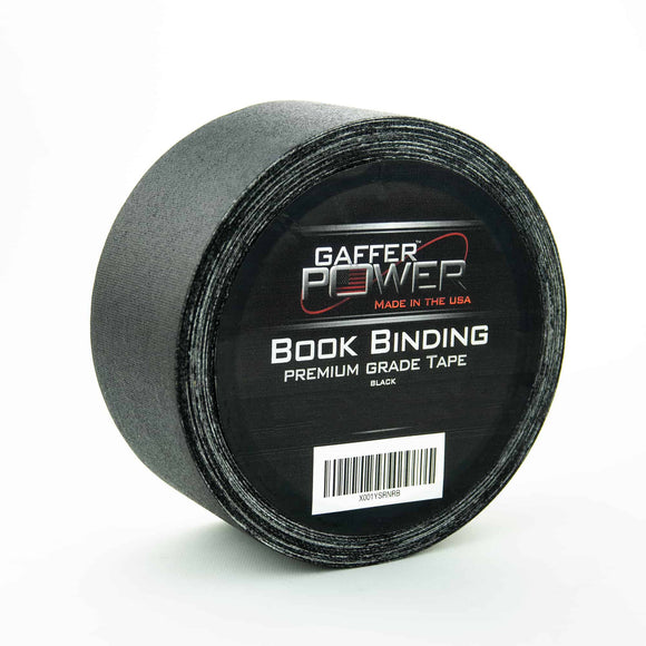 Gaffer Power Black Premium Grade Bookbinding Tape 2 Inch x 15 Yards 