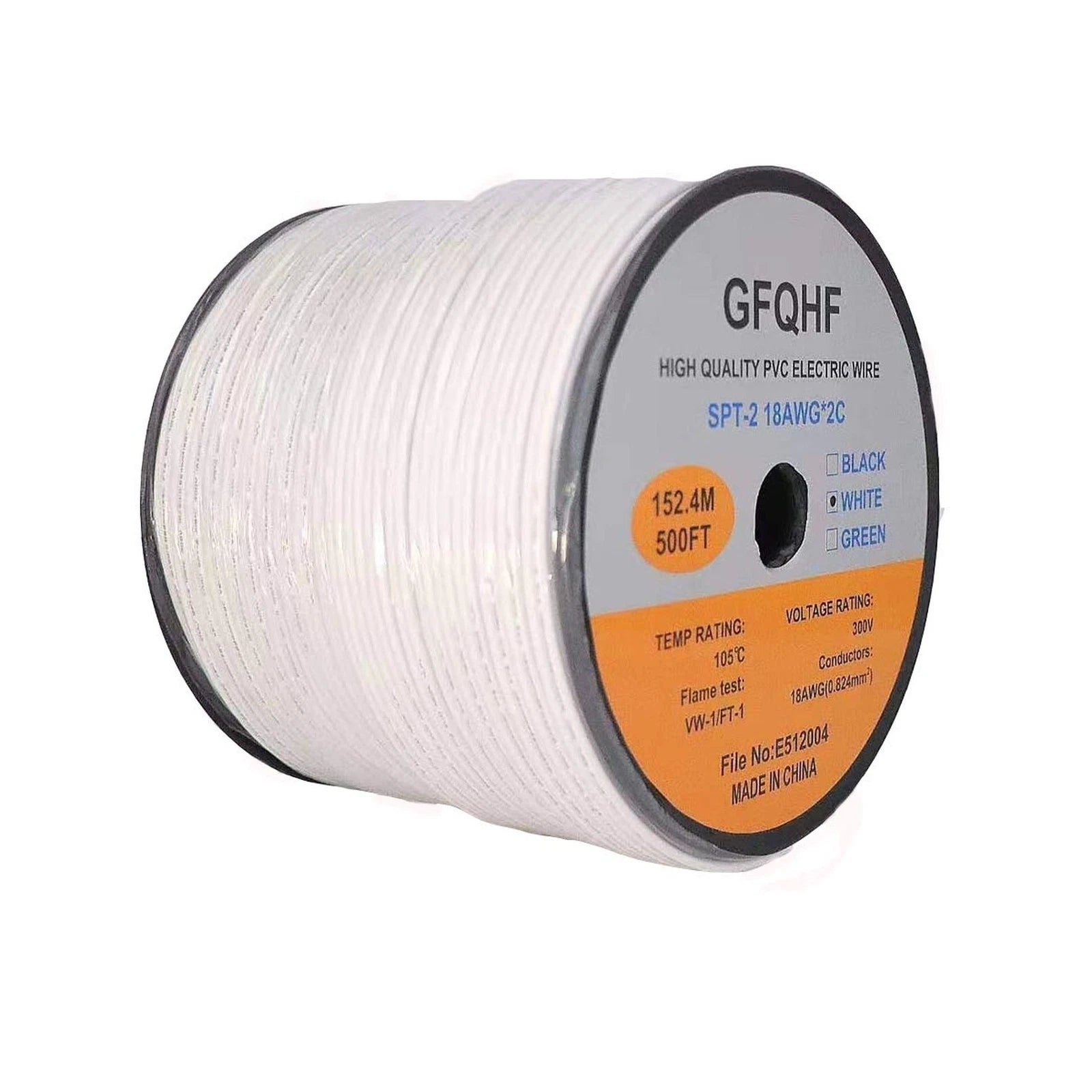 PVC Electric Wire GFQHF 18/2 SPT-2 Electrical Zip Cord Spool, 300