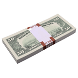 Money Prop - 1990 Series $50 Full Print $5,000 Stack