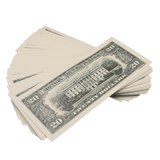 Prop Money - 1990 Series $20 Dollar Bills Full Print Stack - Dependable Expendables