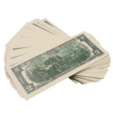 Prop Money - 1990 Series $2 Dollar Bills Full Print Stack - Dependable Expendables