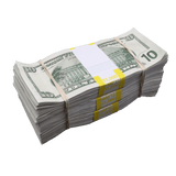 Money Prop - 2000 Series $10 ✔️RealAged™ Full Print $3,000 Stacks Bundle