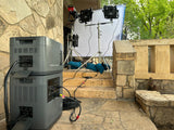 7kWh Mango Power E Expansion Battery Pack e generator combo providing rechargeable portable power on location for television and film production - Dependable Expendables Dallas Texas