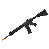 Intricate detailed AR-15 style assault rifle replica made with malleable foam rubber for cosplay or Halloween costume.