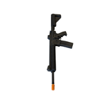 Intricate detailed AR-15 style assault rifle replica made with malleable foam rubber safety prop for safe stunt work or choreographed fight scene for television, film or live theater.