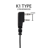 On Set Headsets Filmpro K1 Kenwood 2-pin connector compatible surveillance headset