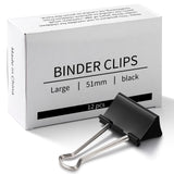 Large 1.9-Inch Heavy-Duty Binder Clips 48-Pack Black - Dependable Expendables