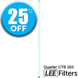 Lee Filters 203 Quarter CTB Blue 48" x 25' Gel Roll on 1" Core - Dependable Expendables