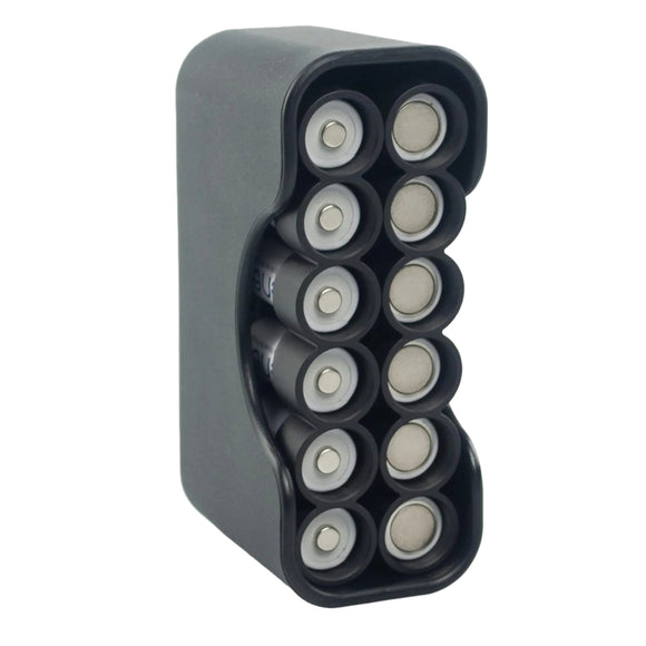 Storacell Magnetic AA 12 Pack Battery Caddy Embedded with Cradle - Dependable Expendables