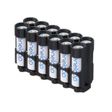 Storacell  Magnetic AA 12 Pack Strip Battery Caddy With Cradle (Black)