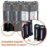 Storacell Magnetic AA - 8 Pack Black Battery Caddy - Dependable Expendables