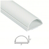 Maxi Adhesive Half Round Wall Cord Cover Cable 60" Raceway - 2" White