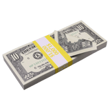 Money Prop 1990 Series $10 Bills Crisp $1,000 Full Print Stack