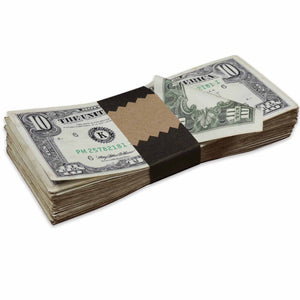 Money Prop - 1990 Series $10 Bills ✔️RealAged™ $1,000 Full Print Stack