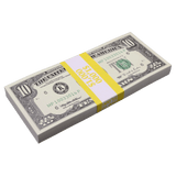 Money Prop 1990 Series $10 Bills Crisp $1,000 Full Print Stack