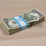 Money Prop - New Series $1 Bills ✔️RealAged™ $1,000 Full Print Stack