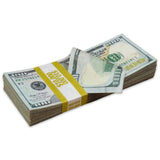 Money Prop New Style $100 Aged $10,000 Stack Full Print Stack realistic on screen cash for music videos, television, movies and theater.