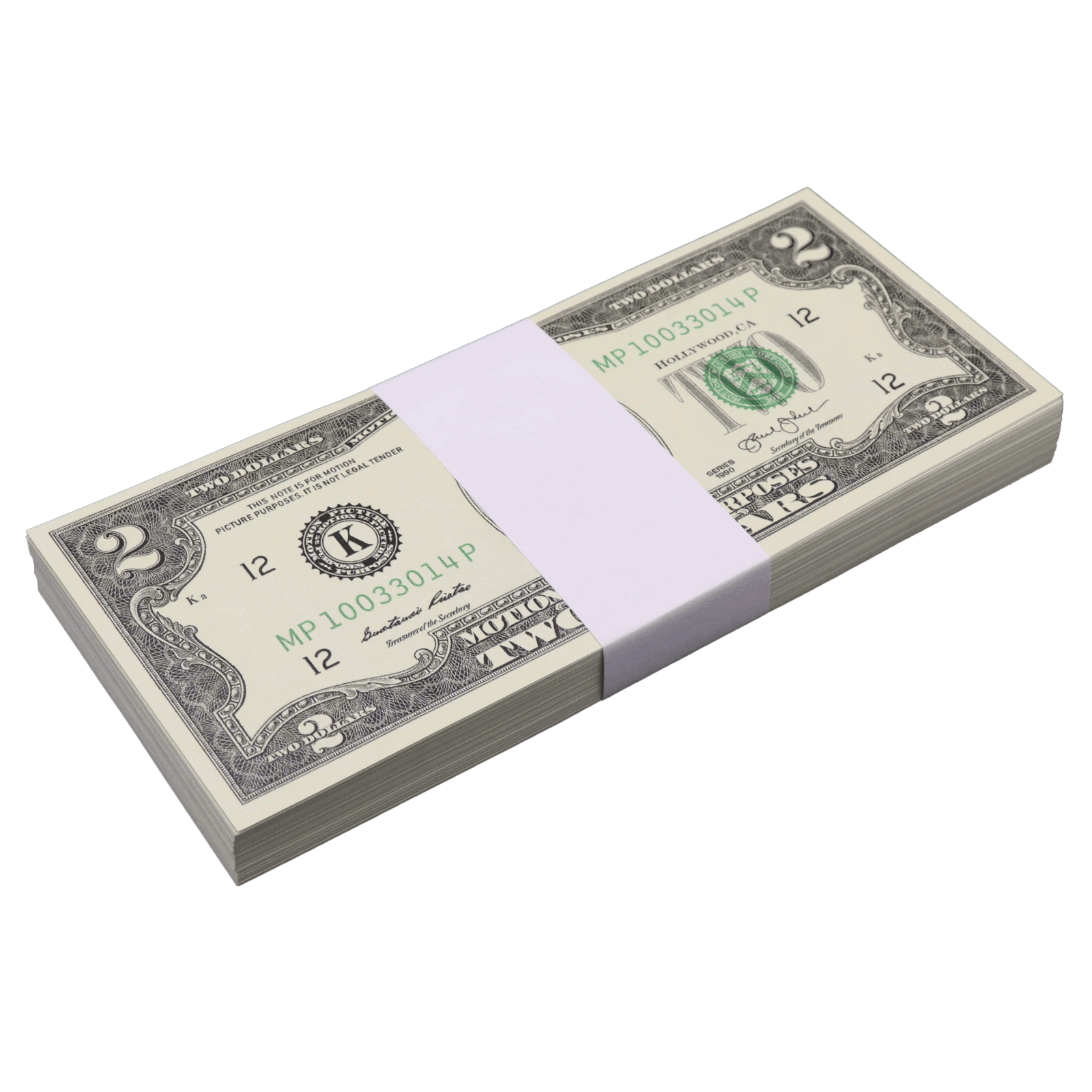Money Prop - 1990 Series $2 Full Print $200 Stack – Dependable Expendables