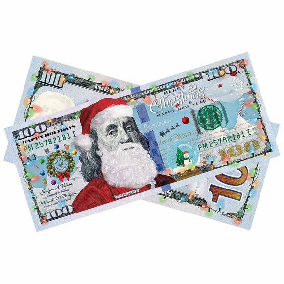 Money Prop - $100 Holiday Christmas New Year Bills Dependable Expendables