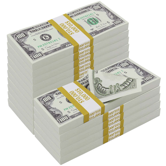 Money Prop - 1990 Series $100 Crisp $150,000 Full Print Stacks - Dependable Expendables