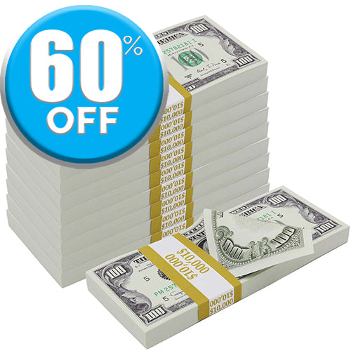 Money Prop - 1990 Series $100 Crisp Full Print $100,000 Stacks