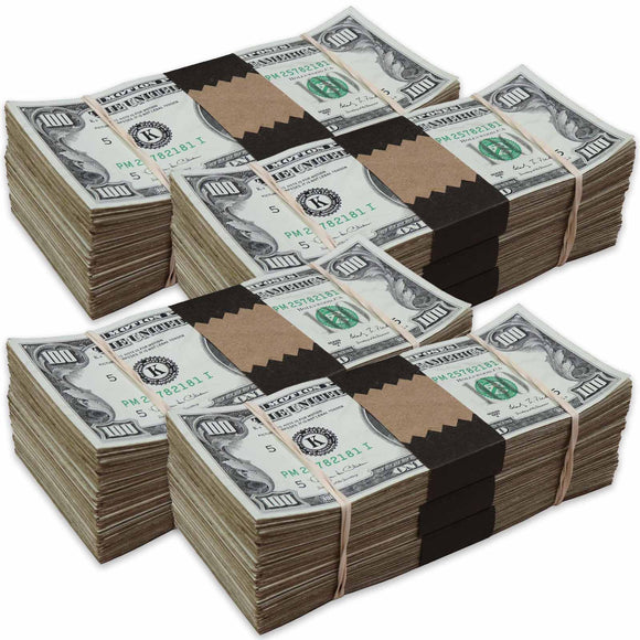 Money Prop - 1990 Series $100 ✔️RealAged™ Full Print $120,000 Bundle Pack - Dependable Expendables