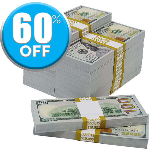 Money Prop -  New Series $100 Crisp $150,000 Full Print Stacks