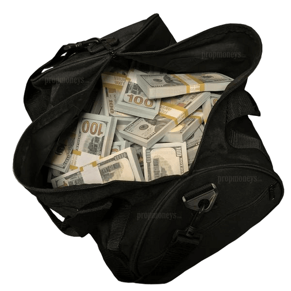 Money Prop - New Series $100 Crisp $500,000 Full Print Stacks & Duffel Bag - Dependable Expendables