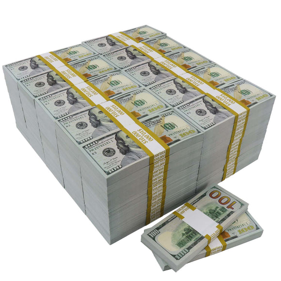 Money Prop - New Series $100 Full Print $1,000,000 Stacks - Dependable Expendables
