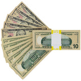 Money Prop - New Series $10 Crisp New $1,000 Full Print Stack Fan Out - Dependable Expendables
