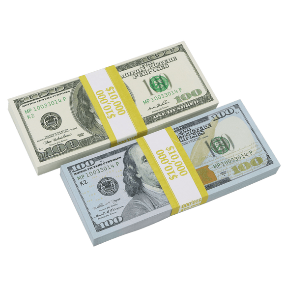 Money Prop - New Series & 2000 Series $100 Crisp $20,000 Full Print Stacks - Dependable Expendables