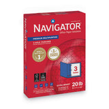 Navigator Premium Multipurpose Copy Paper, 97 Bright, 3-Hole, 20 lb Bond Weight, 8.5 x 11, White, 500 Sheets/Ream, 10 Reams/Carton