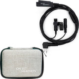Black On Set Headsets FilmPro Y compatible with Motorola 2 Pin Walkie Headset with free grey Case