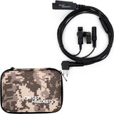 Black On Set Headsets FilmPro Y compatible with Motorola 2 Pin Walkie Headset with free digital camo Case