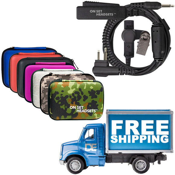 On Set Headsets Black FilmPro X Comtek Walkie Headset with 3.5mm Input and free Case and shipping