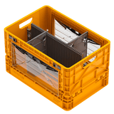 Orange SIDIOCrate Collapsible Full Size Crate with dividers - Dependable Expendables