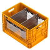 Orange SIDIOCrate Collapsible Full Size Crate with dividers - Dependable Expendables