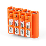 Orange Storacell AA and AAA Combo - 8 Pack Battery Caddy - Dependable Expendables
