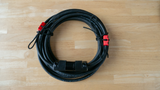 Grip Lab Red 25 foot Cord Cable Labels Sash Tie Holders clearly marking length runs for stingers used on set in video and film production - Dependable Expendables